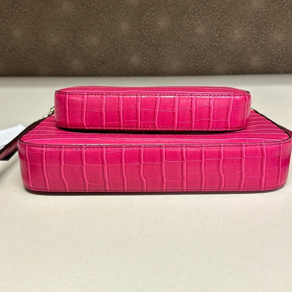 DKNY Double Crossbody Hot Pink Chain Bag Set of 2 Bags AUTHENTIC NEW - Picture 11 of 14